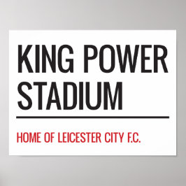 Kung Power Stadium Street-skylt Poster