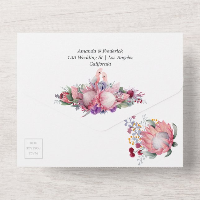 Kung Protea Blommars Boho Bröllop (Back)