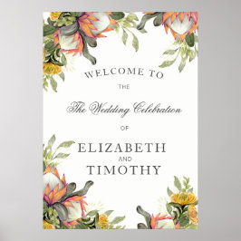 Kung Protea Bouquet Bröllop poster