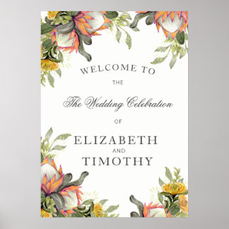 Kung Protea Bouquet Bröllop poster