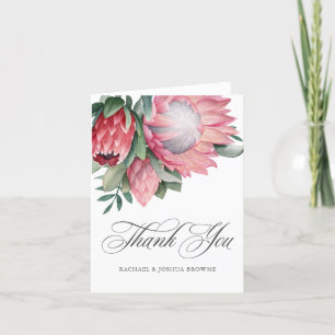 Kung Protea Elegant Botaniska Bröllop Tack Kort