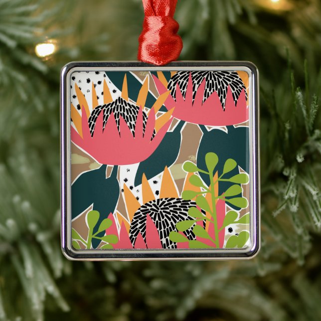 Kung Protea I Julgransprydnad Metall (Träd)