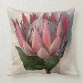 Kung Protea vattenfärgad papper Pillow Kudde