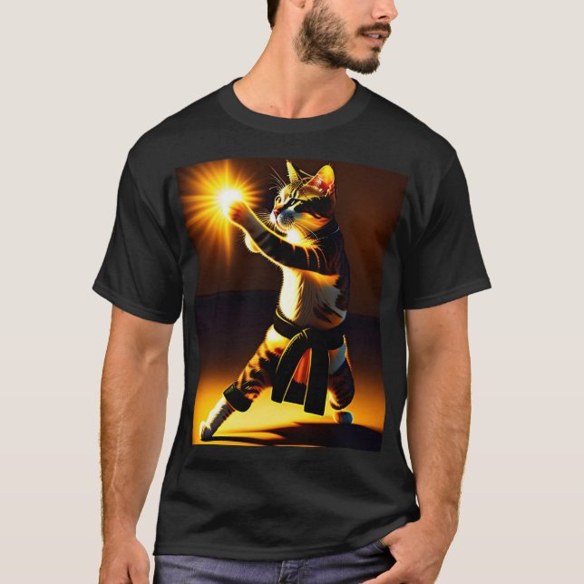 Kung Purr Fu Katt T Shirt (Framsida)