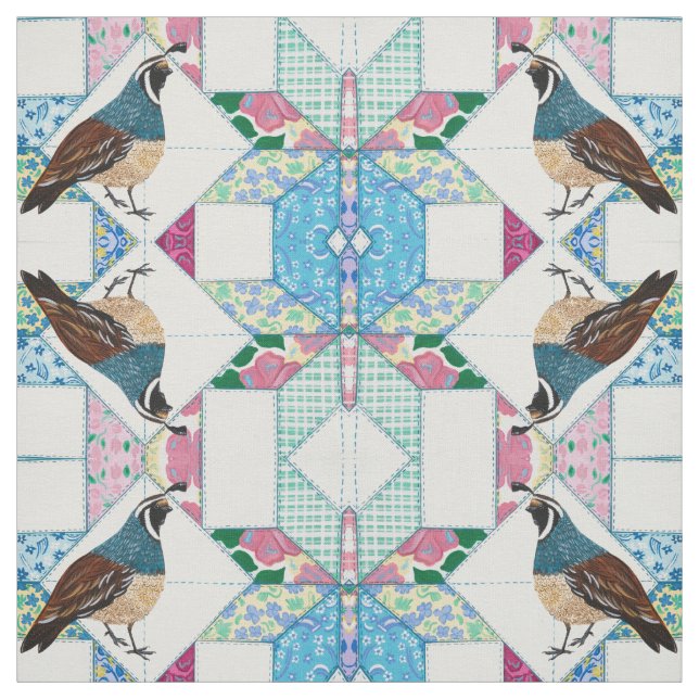 Kung Quail Arrives för Tea Tyg (Provkarta)