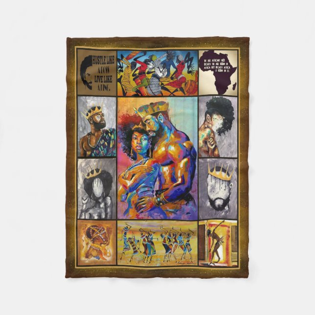 Kung Queen African Culture Bedding Fleecefilt (Framsidan)