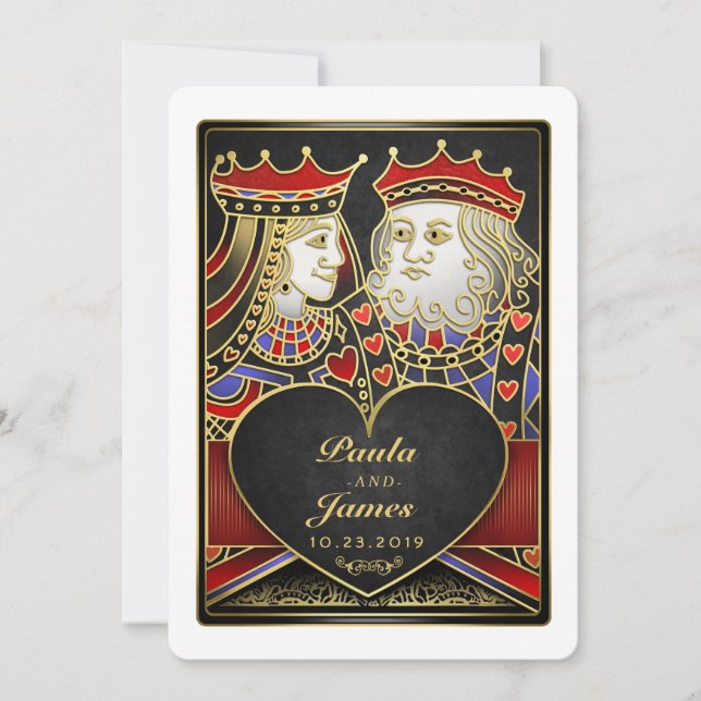 Kung & Queen Black Guld Vegas tillsammans med Inbj Inbjudningar (Framsida)