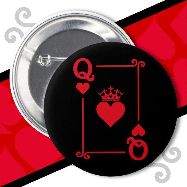 Kung Queen Hearts Matching Couple Queen of Hearts Knapp (Skapare uppladdad)