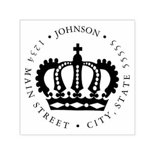 Kung Queen Krona Royalty Return-etikett Självfärgande Stämpel