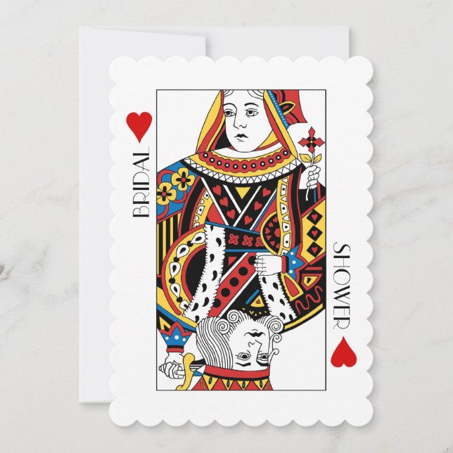 Kung & Queen of Hearts Casino Möhippa Inbjudningar (Framsida)