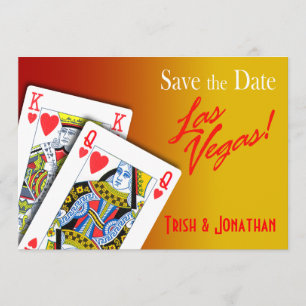 Kung & Queen of Hearts Las Vegas Bröllop gult Spara Datumet