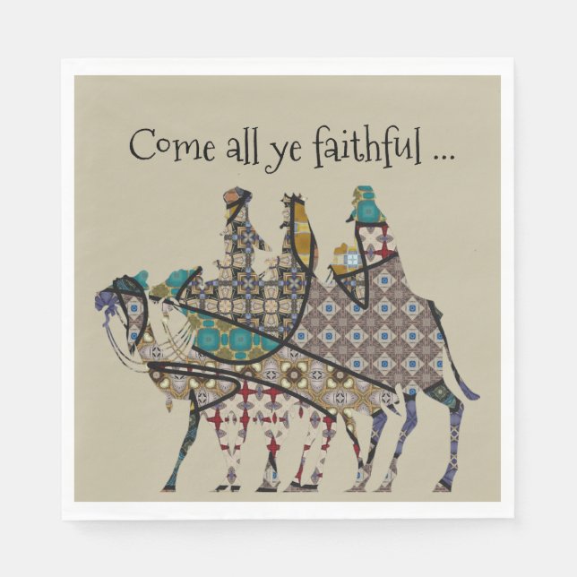 Kung resa för att träffa Baby Jesus Pappersservett (Framsidan)