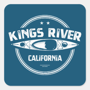 Kung River California Kayaking Fyrkantigt Klistermärke