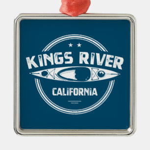 Kung River California Kayaking Julgransprydnad Metall