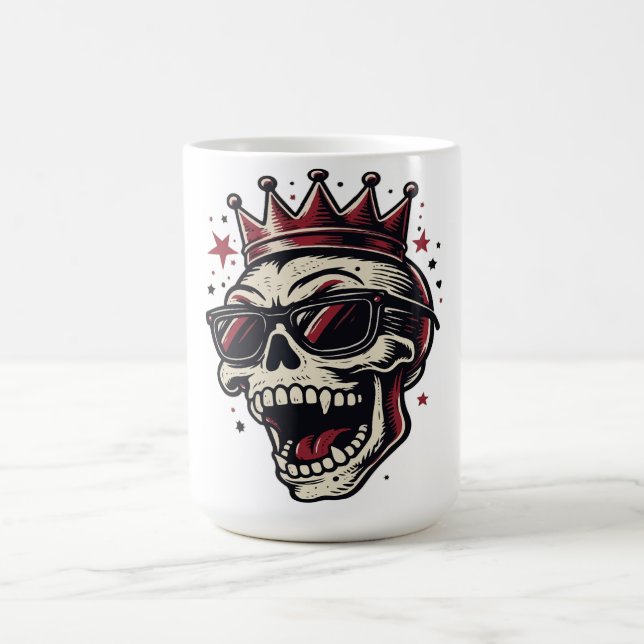 Kung Rockstar Dödskalle med Solglasögon Kaffemugg (Center)