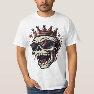 Kung Rockstjärna Skalle med Solglasögon T Shirt
