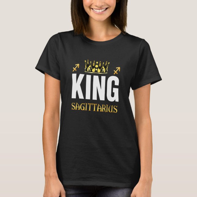 Kung Sagittarius Birthday Zodiac Signs Sagittarius T Shirt (Framsida)