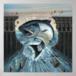 Kung Salmon Breaks Dam Poster
