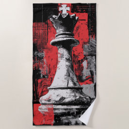 Kung Schackpjäs Konst – Röd Svart Grunge Design