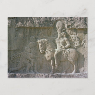 Kung Shapur I och Valerian Sassanian Vykort