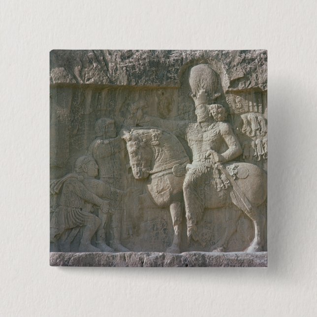 Kung Shapur mig och Valerian Sassanian Knapp (Framsida)