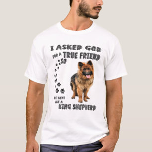 Kung Shepherd Quote Mamma Pappa Print, tyska Sheph T Shirt