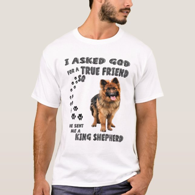 Kung Shepherd Quote Mamma Pappa Print, tyska Sheph T Shirt (Framsida)