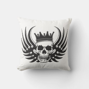 Kung Skull med Vingar Kudde