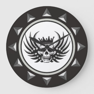 Kung Skull med Vingar Stor Klocka