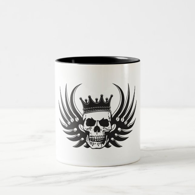 Kung Skull med Vingar Två-Tonad Mugg (Center)