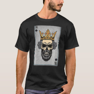 Kung Skull och drottning - 22-kortshårdar Flush pa T Shirt