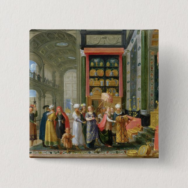 Kung Solomon och drottningen av Sheba Knapp (Framsida)