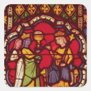 Kung Solomon och Shebas drottning, 1270 Fyrkantigt Klistermärke