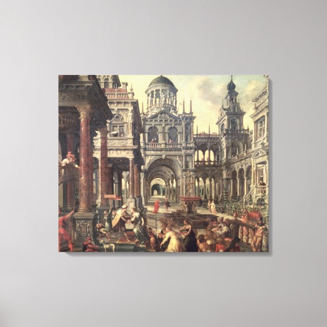 Kung Solomon och Shebas drottning Canvastryck (Framsida)