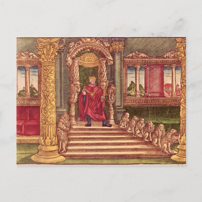 Kung Solomon på sin tron, första utgåvan Vykort (Framsida)