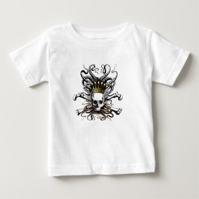 Kung Squid Skull Baby Tee (Framsida)