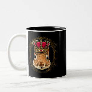 Kung Squirrel Wearing CrownQueen Squirrel Animal 3 Två-Tonad Mugg