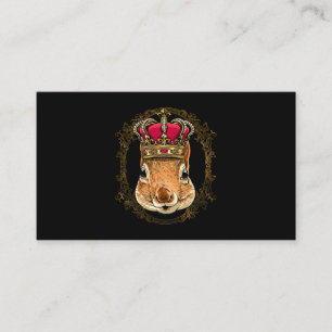 Kung Squirrel Wearing CrownQueen Squirrel Animal 3 Visitkort