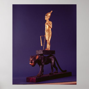 Kung statuett om leopard poster