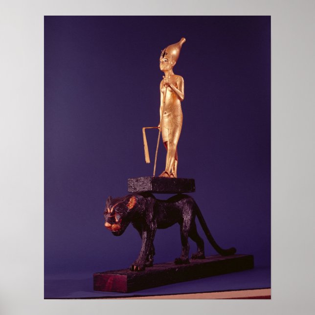 Kung statuett om leopard poster (Framsidan)