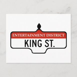 Kung Street, Toronto Street Sign Vykort