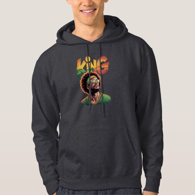 Kung - Svart Pride Rasta Färg Design Hoodie (Framsida)