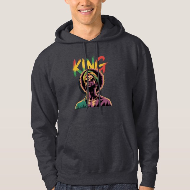 Kung - Svart Pride Rasta Färg Design Hoodie (Framsida)