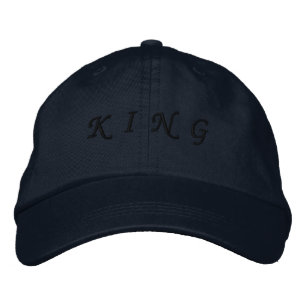 KUNG text Marinblå färg svart text fantastisk utse Broderad Keps