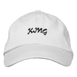 Kung Text Namn White-Anpassningsbarna Hats Caps Broderad Keps