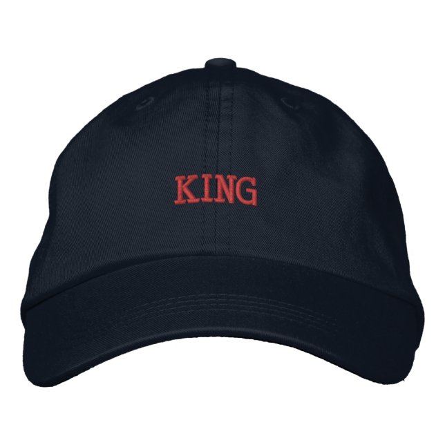 Kung Text tryckt Broided hats Caps Broderad Keps (Framsida)