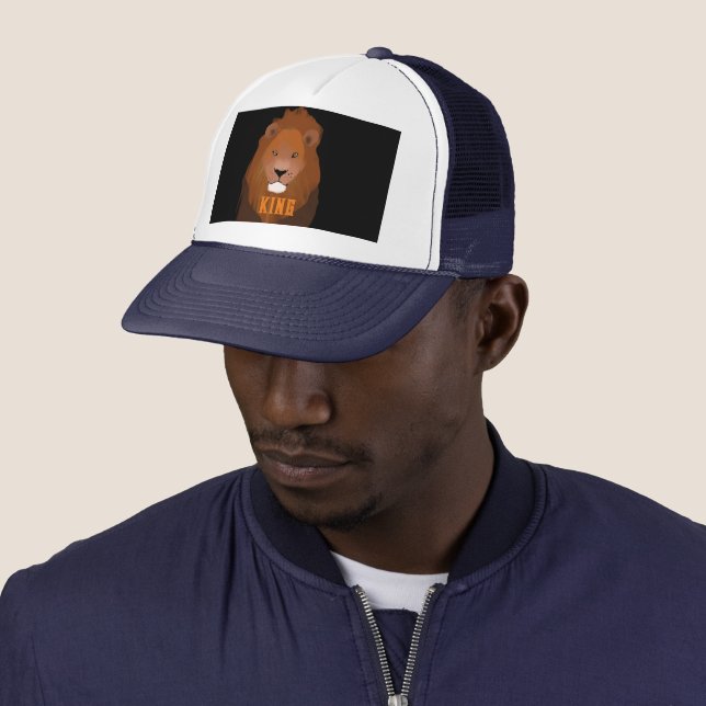 KUNG Text tryckt med Lion Image-Cap Stylish Keps (In Situ)
