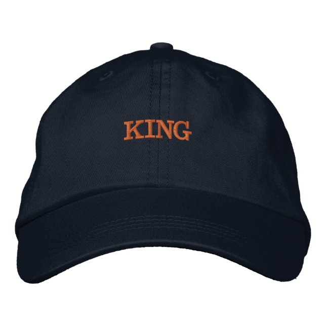 KUNG Text Tryckt Navy Färg Skapa din egen-Hat Broderad Keps (Framsida)