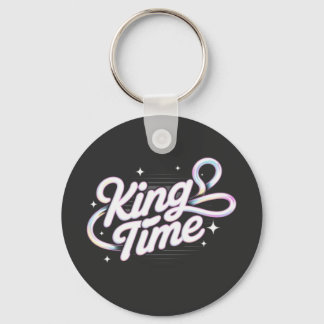 Kung Tid Retro Typografi Motiverande Design Nyckelring