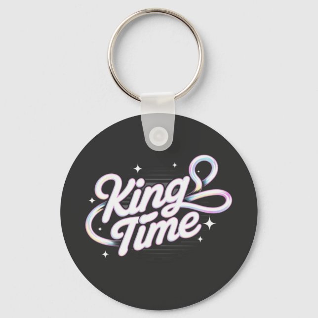 Kung Tid Retro Typografi Motiverande Design Nyckelring (Framsida)